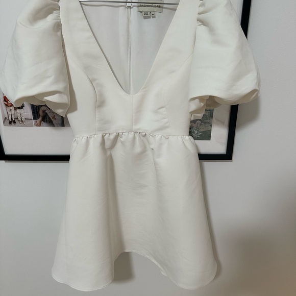 Sachin & Babi Beverly Puff-Sleeve Deep-V Mini Dress Anthropologie - Picture 4 of 6